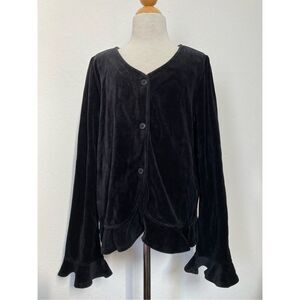 NEW Hanna Andersson Girls 12 (150) or Women’s XS Ruffled Velour Knit Top